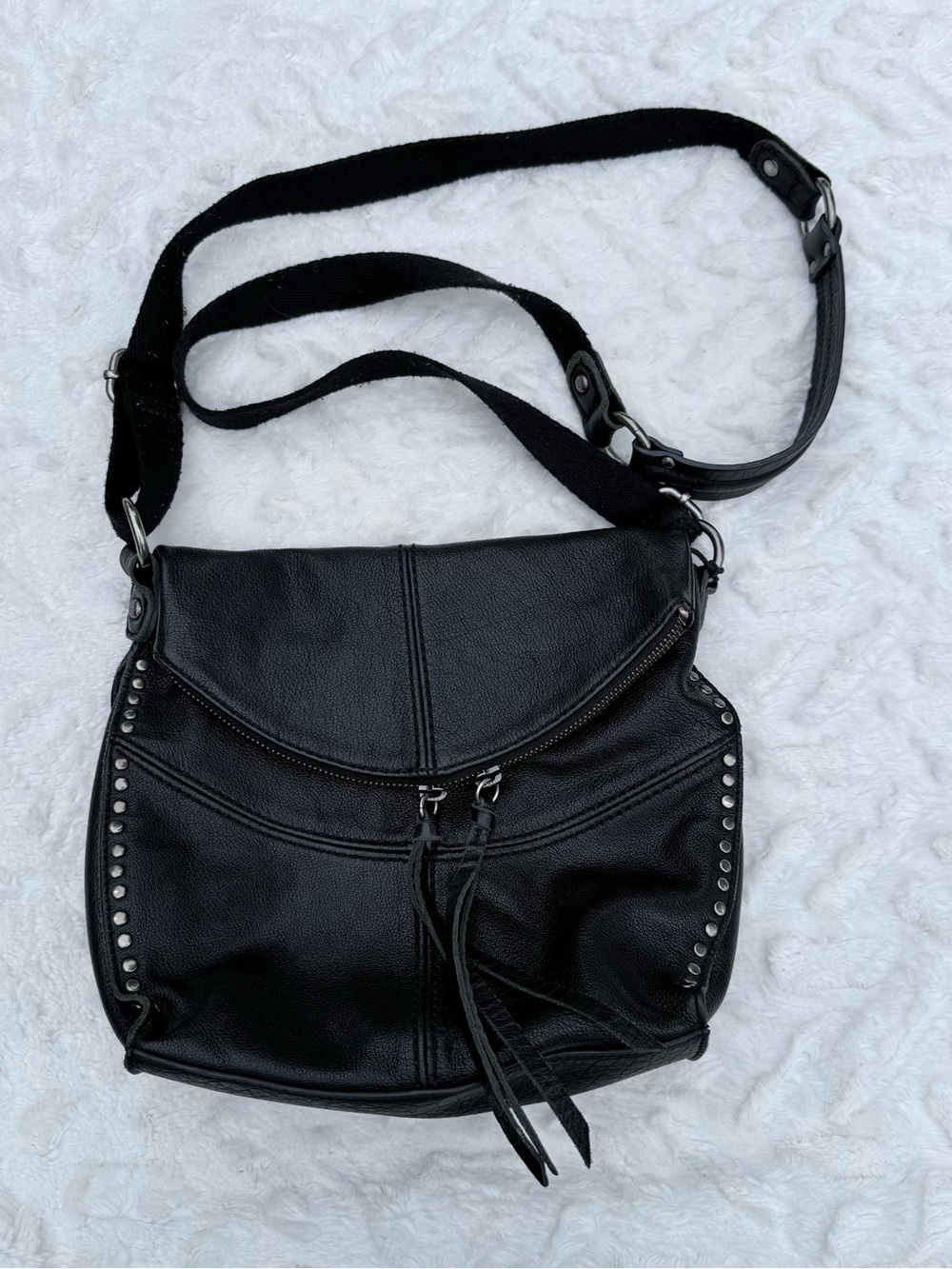 The SAK Black Leather Studded Crossbody Bag - Women